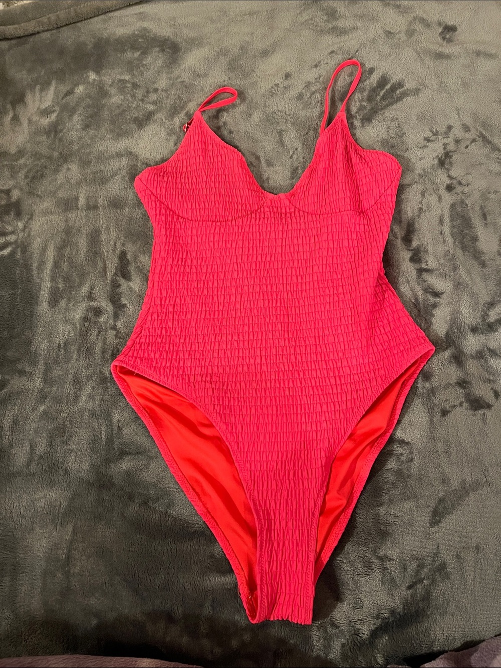Shirred one piece swimsuit